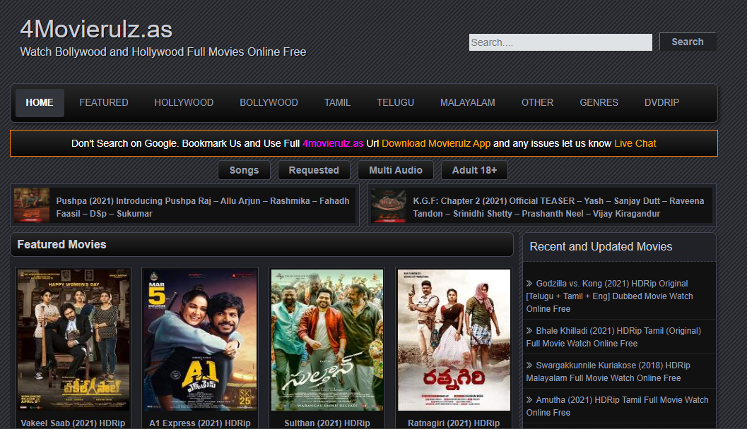 Movierulz Movies Download Website Bollywood, Hollywood, Tamil