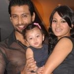 Barkha Bisht with her husband and daughter