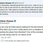 Shikhar Dhawan airport controversy
