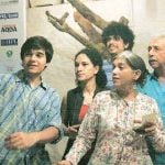Heeba Shah with father Naseerudin, step mother Ratna Pathak & half brothers Imaad & Vivaan