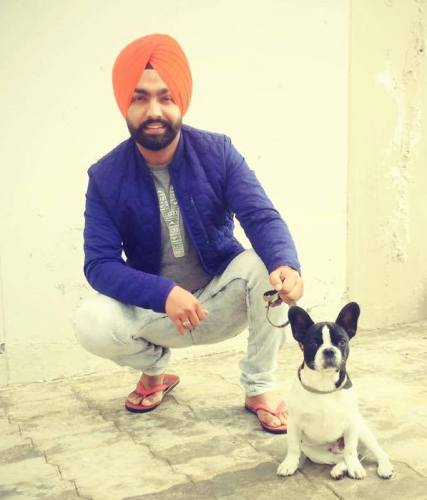 Ammy Virk with his pet dog, Boss.