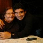 Diego Maradona with his mother