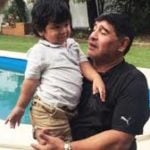 Diego Maradona with his son Diego Fernando Maradona
