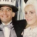 Diego Maradona with his wife Claudia Villafane