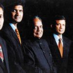 Naveen Jindal (extreme left) with his father (centre) and 3 Brothers