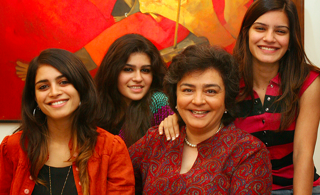 Zia Mody with her three daughters